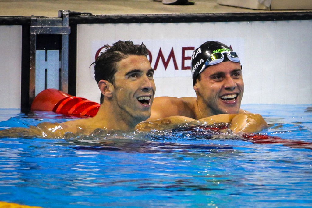Thiago Pereira e Michael Phelps classificaram-se para a final - Foto: Ministério do Esporte.