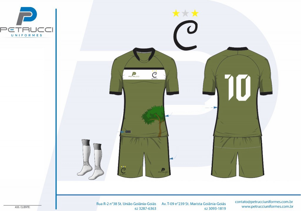 Este será o uniforme que o Ceilândia utilizará na Copa Verde 2018, em homenagem à competição - Foto: Divulgação/Petrucci Uniformes